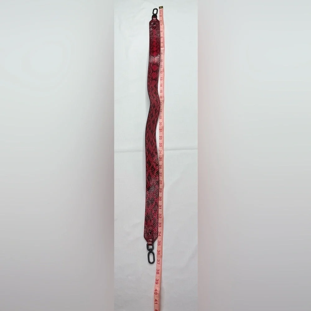 Red Snake Print Belt Carabiner Closure 37”